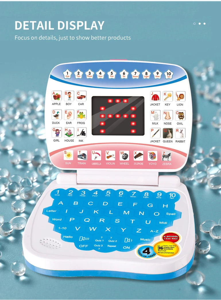 Learning Machine Laptop Computer Child Electronic Preschool Language Education Toys Gift Toddler Kid Developing Cognitive Skills