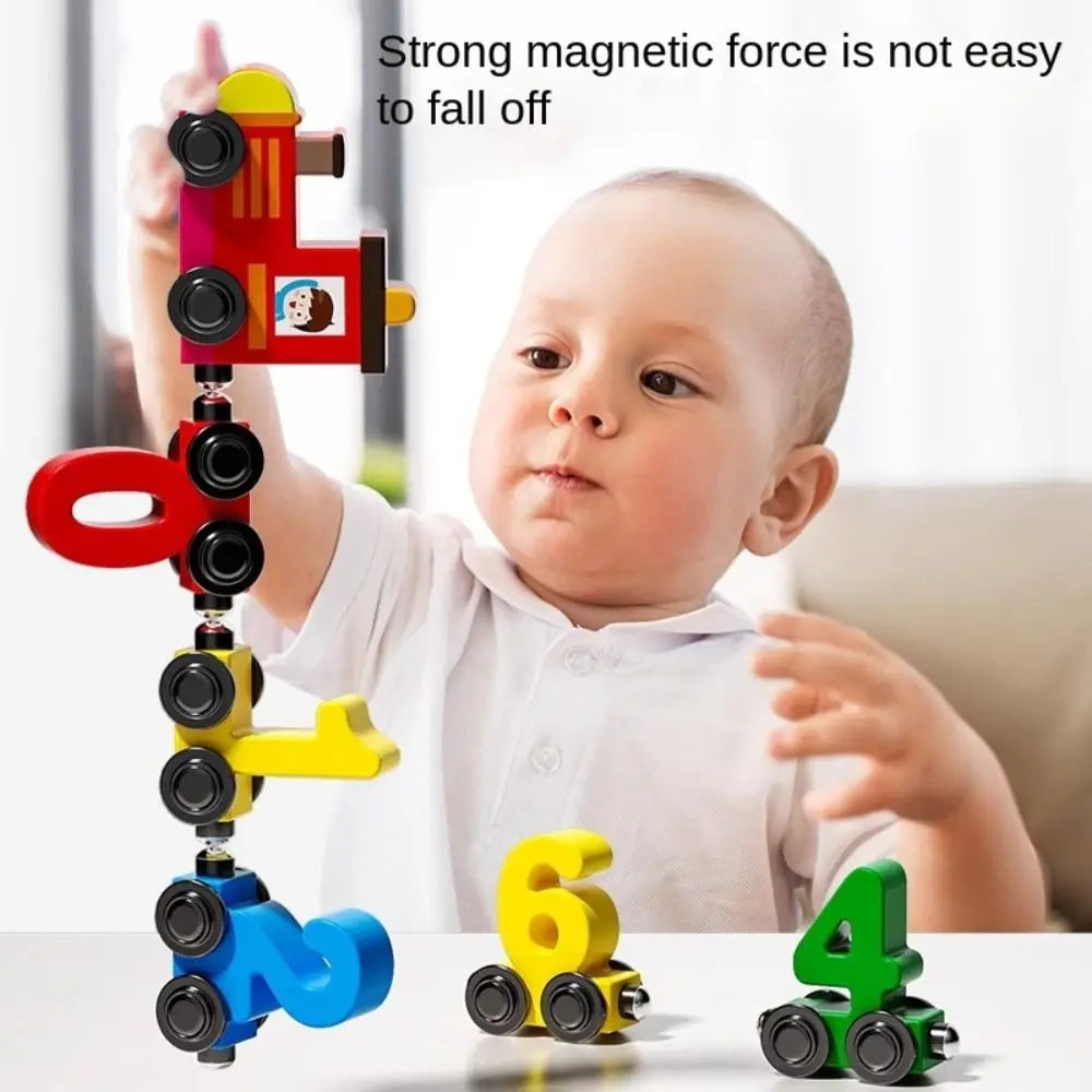 Magnetic Number Train Toys Montessori Wooden Toy Little Number Train Model Cognition Learning Car Children's Educational Toys
