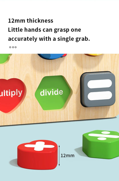 3D Colorful Alphabet Number Puzzle Montessori Wooden Puzzles Matching Games Early Education Toys Mathematics Shape Cognition