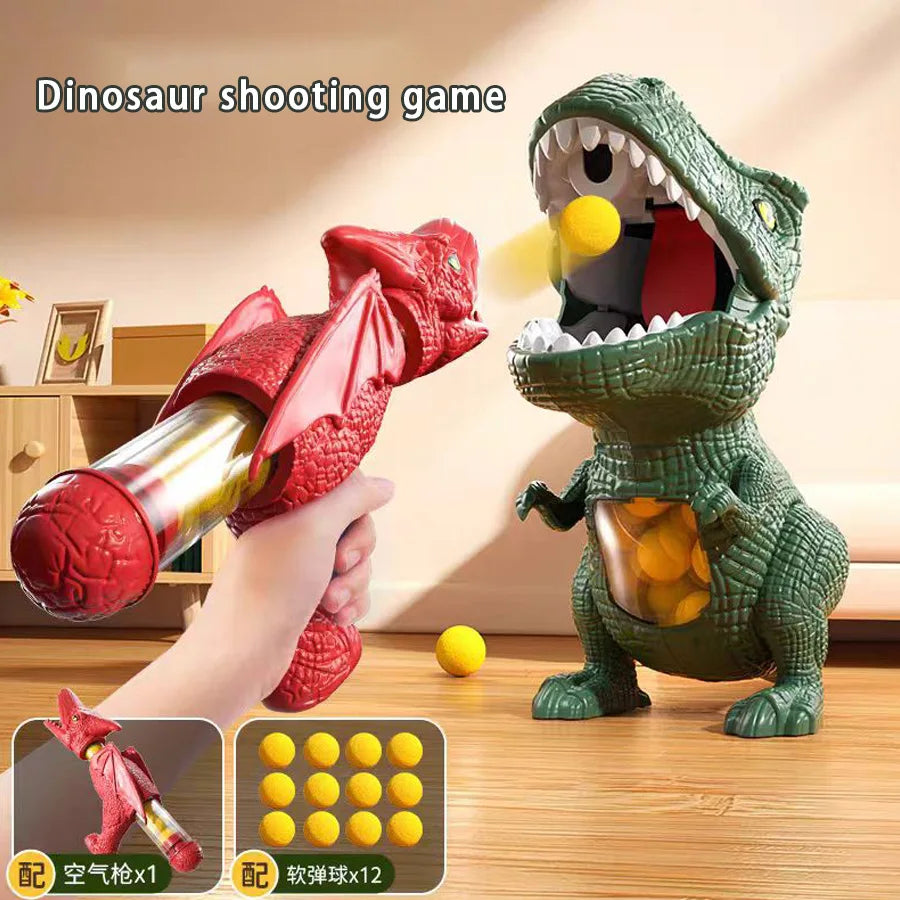 Children's Dinosaur Shooting Tyrannosaurus Rex Ball Soft Bullet Gun Parent Child Interactive Puzzle Kindergarten Toys