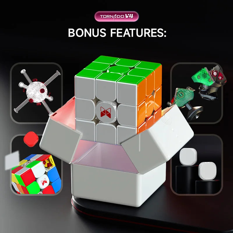 [CubeFun] QiYi XMD Tornado V4 YunLi 3x3 Flagship Version Magnetic Magic Speed Cube QiYi XMD Tornado V4M Pioneer Puzzle Toys
