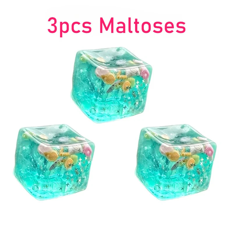 Super Soft Transparent Star Squeeze Toy Ocean Sensory Anti-Stress Squishy Maltose Cubes Fidget Gifts for Friends Christmas Gift