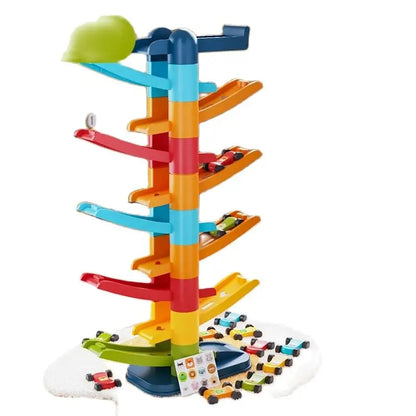 Children's Games Gliding Track Car 2 to 5 Years Inertia Toy Multi Layer Cartoon Puzzle Slide Car Roller Coaster Racing Toys