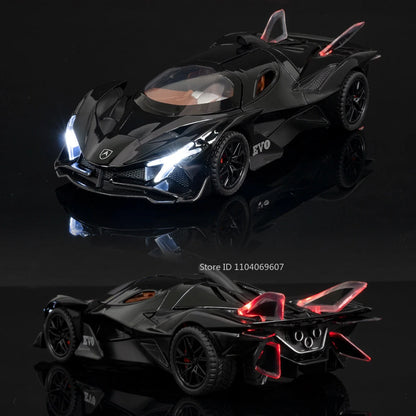 1:32 Scale Apollo EVO Car Toy Models Alloy Diecast Sports Cars Pull Back Sound Light 2 Doors Opened Racing Vehicles Gift for Kid