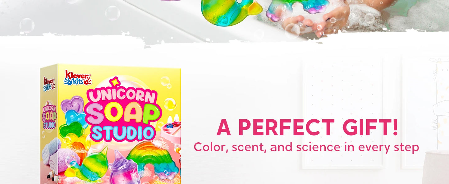 JOYFY Unicorn Soap Making Kit Girl Crafts DIY Project for Kids Birthday Chirstmas Gift STEM Activity Teenage Gifts
