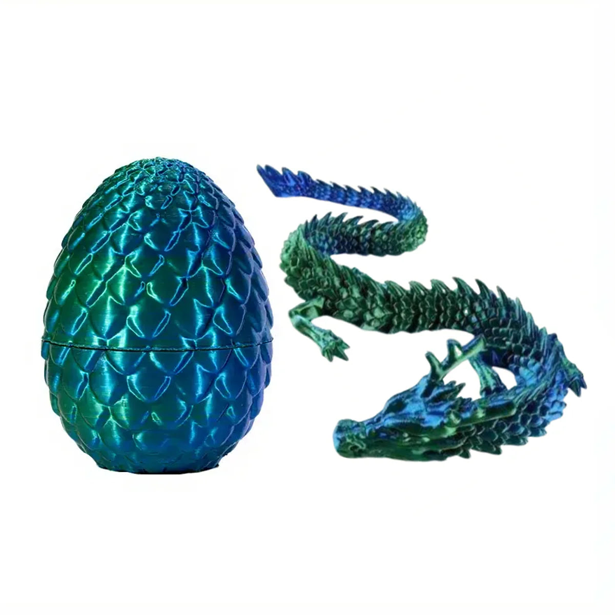 1Set of Articulated 3D Printed Random Dragon With 1pc Dragon Egg- Flexibly Joints for Dynamic Display - Ideal for Home & Office