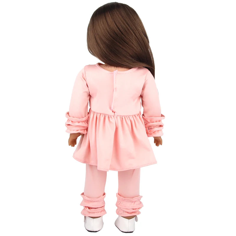 Pink Series Doll Accessories Doll Bag Box Trunk Clothes Pajamas Computer,Phone For 18 Inch American&43cm Baby New Born Girl Doll