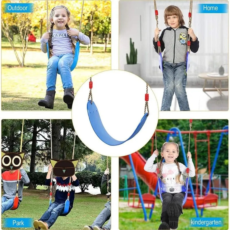 1pc Swing Gymnastic Ring Rope Soft Board Swing Children's Plastic Chain Skateboard Amusement par Swing Outdoor Children's Swing