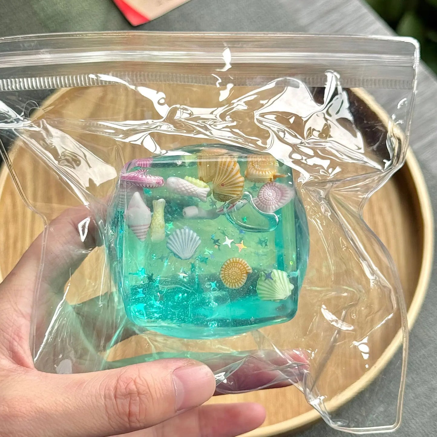 Super Soft Transparent Star Squeeze Toy Ocean Sensory Anti-Stress Squishy Maltose Cubes Fidget Gifts for Friends Christmas Gift