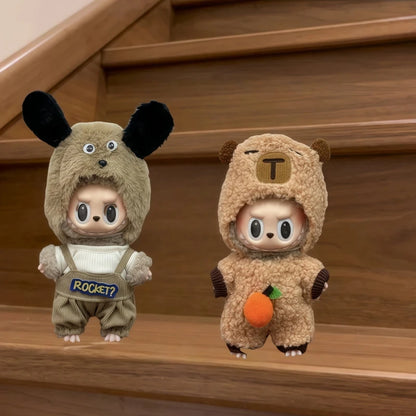 Suitable for 17cm Labubu Clothes Cute Overalls Skirt Suit V1 V2 V3 DIY Clothing Accessories Creative Children's Toy Gifts