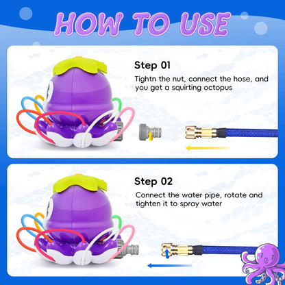Sprinkler Rotating Spray Outdoor Games for Kids Garden Octopus Summer Water Toy Backyard Yard Cartoon Splash Baby Bath Toys Gift