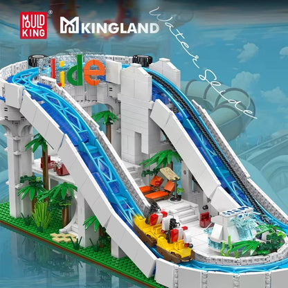 MOULD KING  Amusement Park Toys Motorized Spinning Ride,Water Slide,Flying Swing Ride,Shark Pirate Ship Building Blocks Bricks