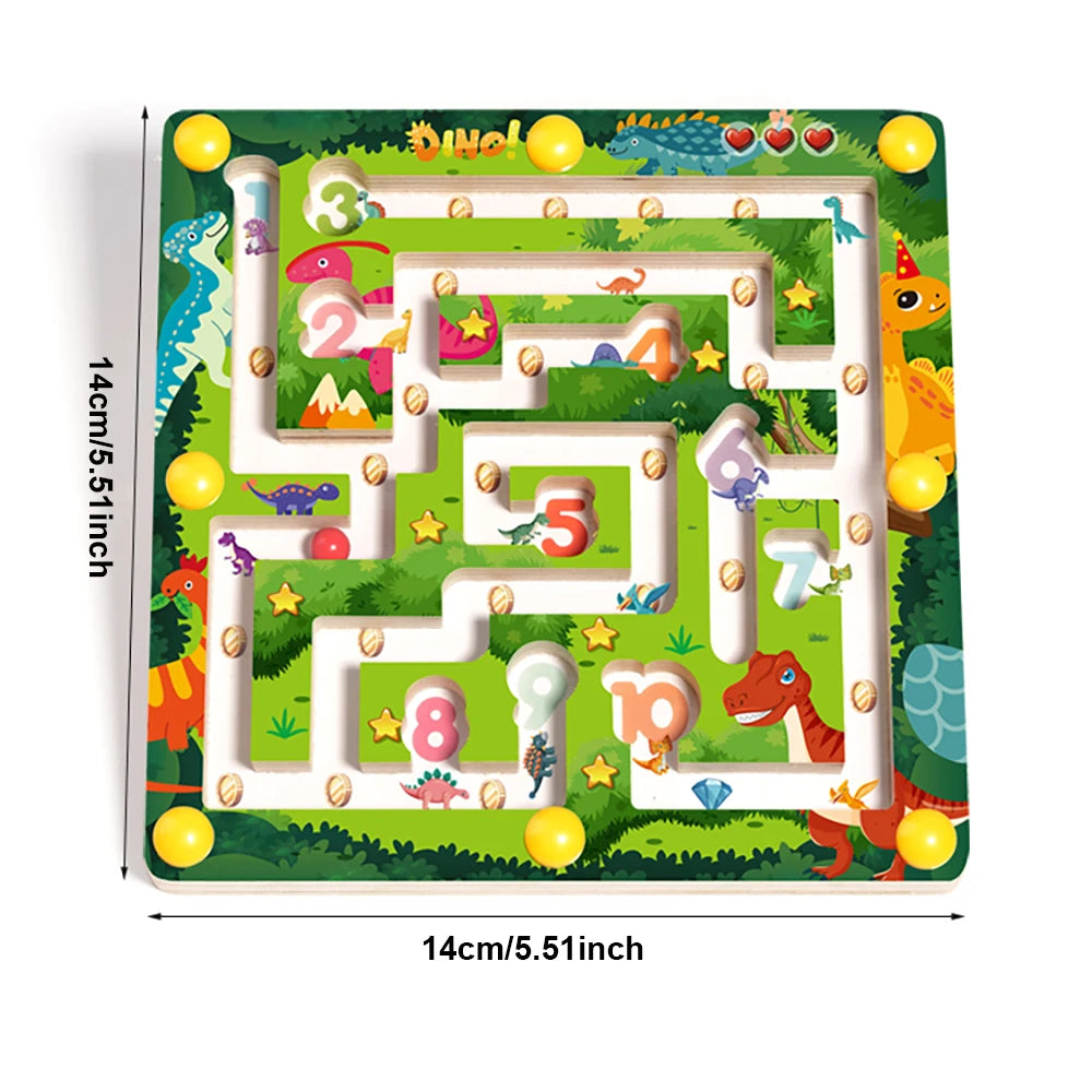 Magnetic Color and Number Maze Montessori Dinosaur Counting Matching Learning Puzzle Board Toddler Fine Motor Skills Travel Toys