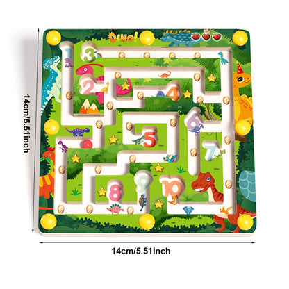 Magnetic Color and Number Maze Montessori Dinosaur Counting Matching Learning Puzzle Board Toddler Fine Motor Skills Travel Toys