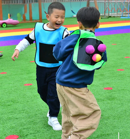 4pcs Children Dodgeball Game Vest Sticky Ball Dart Board Target Sport Game Toy Outdoor Parent-Child Interaction Playground Games