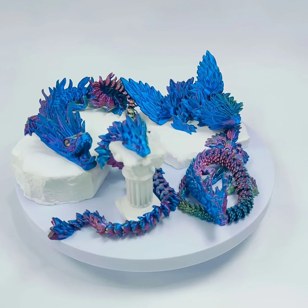 1Set of Articulated 3D Printed Random Dragon With 1pc Dragon Egg- Flexibly Joints for Dynamic Display - Ideal for Home & Office