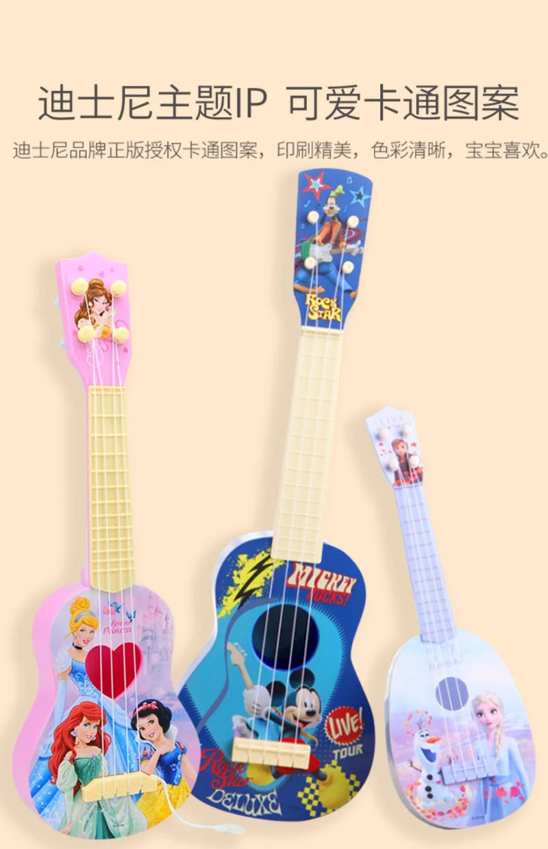 Disney Frozen 2 Children Musical Toys Ukulele Guitar Toys for ChildrenAnime FigureElsa Frozen Moedel Kawaii Cartoon Toys for Kid