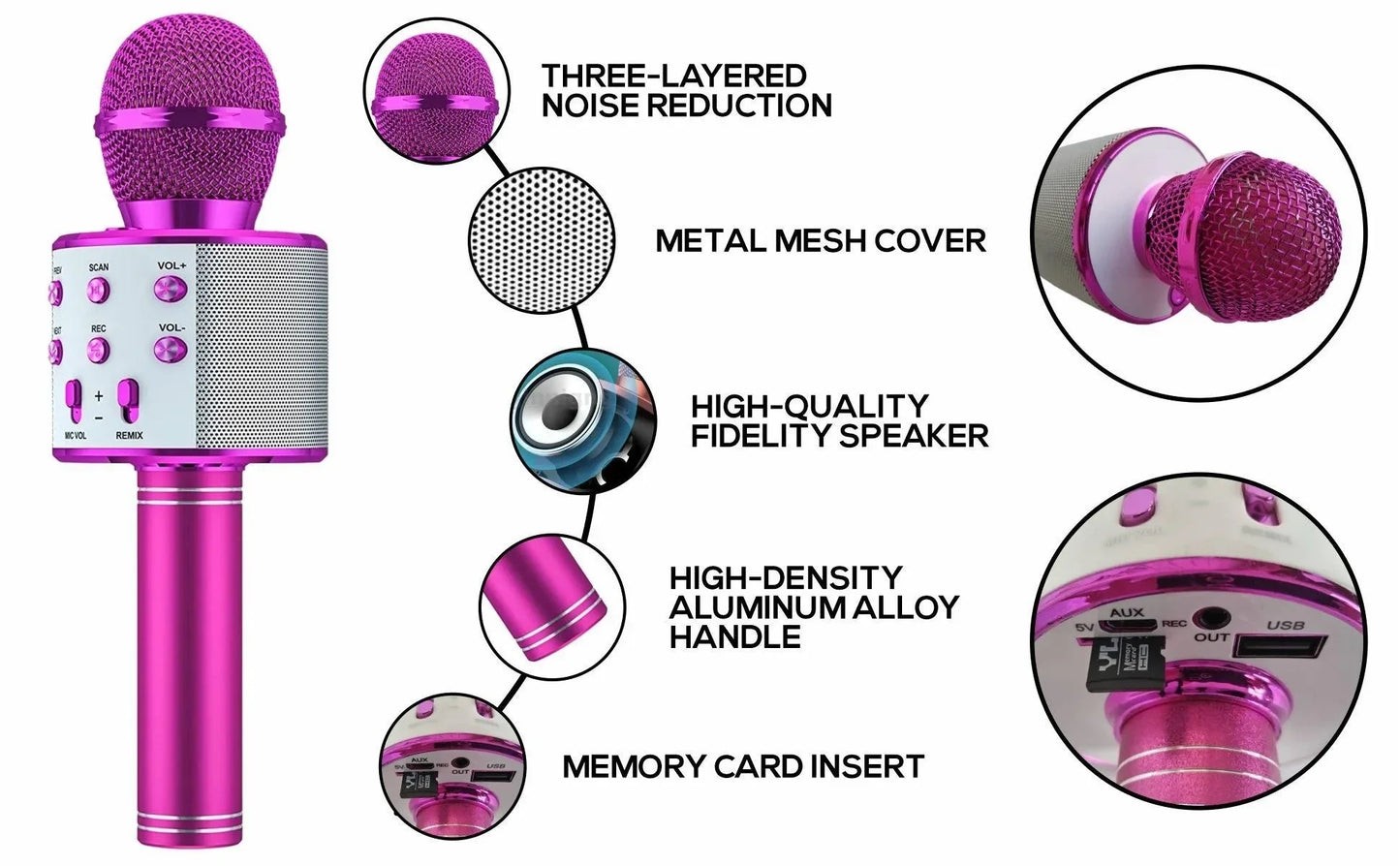 Kids Karaoke Microphone for Girl Toys,Christmas Birthday Gifts Ideas for 3 4 5 6 7 8 9 10 Year Old Girls