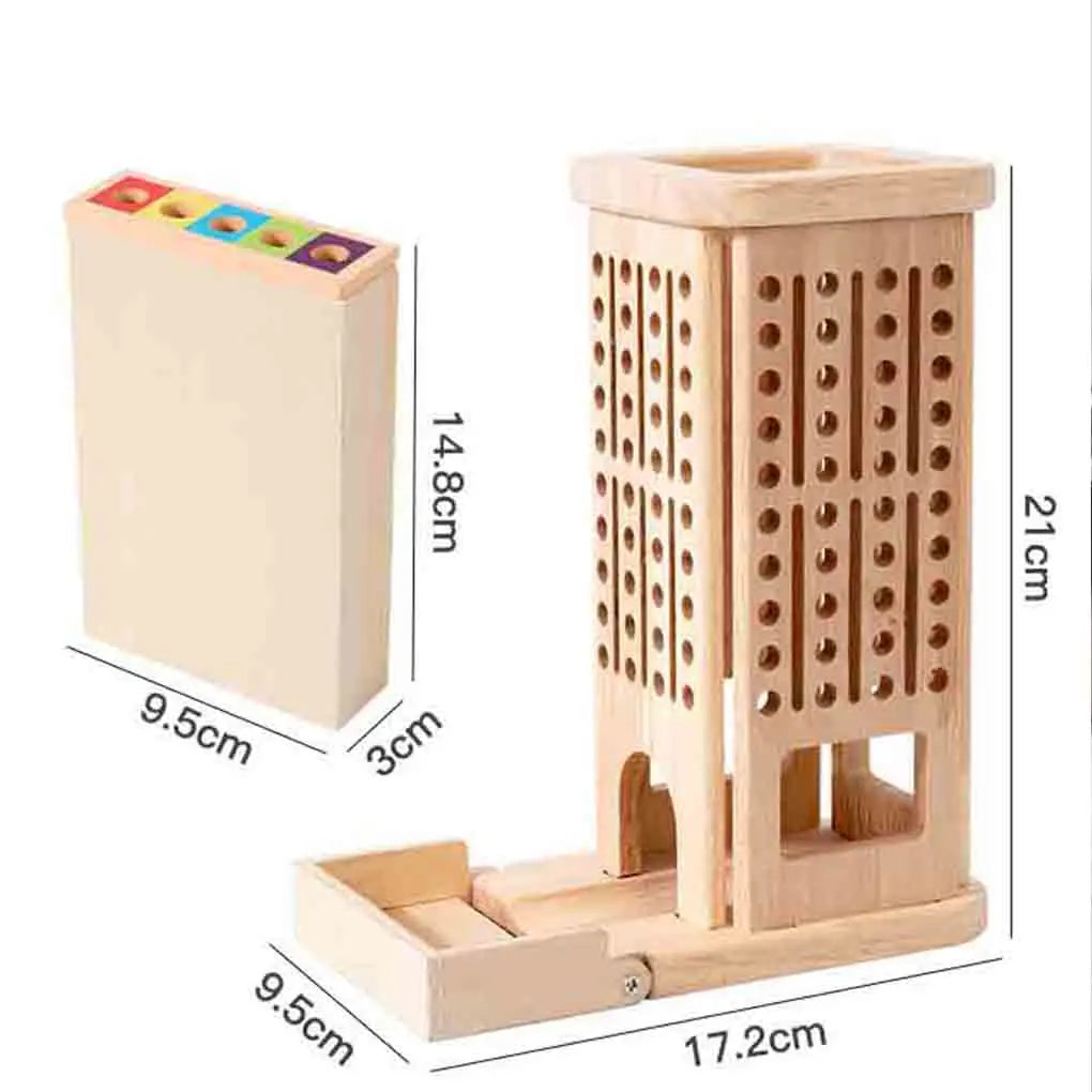 Wooden Stick Tower Toy Baby Montessori Sensory Motor Skills Toy Color Learning Counting Sticks Game Kids Educational  Balance To