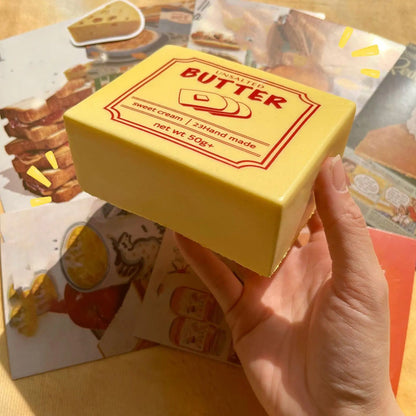 Squishy Simulated Butter Block Squeeze Toy Soft Stress Relief Slow Rising Sensory Fidget Toy Gifts for Anxiety ADHD Autism Kids