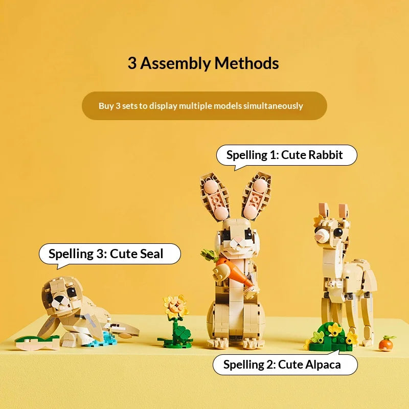 LEGO 3-in-1 Building Blocks 31162 Cute Rabbit Boys and Girls Children's Toys Birthday Gifts Decorative Ornament
