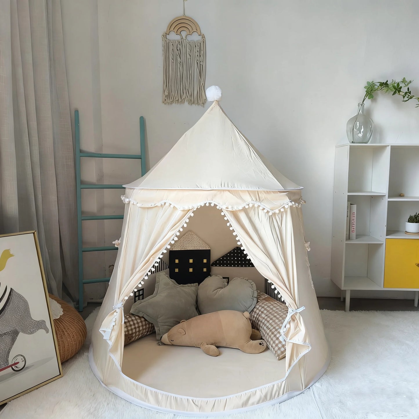 Folding Toy Tent Large Teepee Tent for Kids Children Play House Princess Castle Children Outdoor Gifts Toys Tent Castle