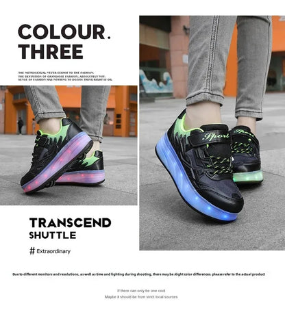 New Kids Roller Skates Boys Girls Inline Skates Four-Wheel Balance Wheels Walking Shoes Spring Outdoor Sports Entertainment