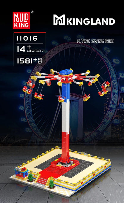 MOULD KING  Amusement Park Toys Motorized Spinning Ride,Water Slide,Flying Swing Ride,Shark Pirate Ship Building Blocks Bricks