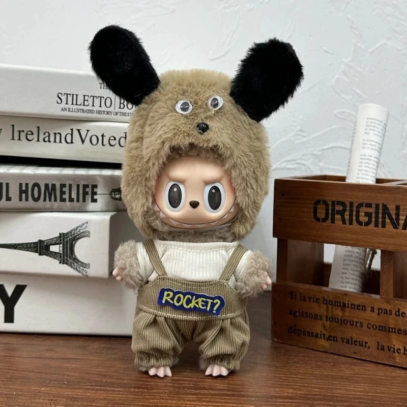 Suitable for 17cm Labubu Clothes Cute Overalls Skirt Suit V1 V2 V3 DIY Clothing Accessories Creative Children's Toy Gifts