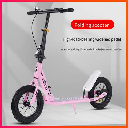 Non-Electric Folding Two-Wheeled Skateboard for Boys & Girls Children's Brake System Available in Multiple Colors