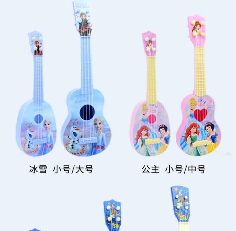 Disney Frozen 2 Children Musical Toys Ukulele Guitar Toys for ChildrenAnime FigureElsa Frozen Moedel Kawaii Cartoon Toys for Kid