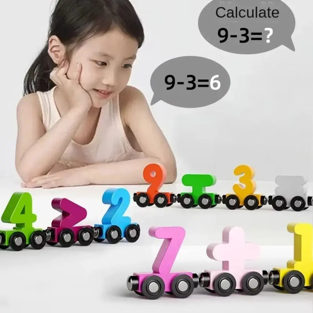Magnetic Number Train Toys Montessori Wooden Toy Little Number Train Model Cognition Learning Car Children's Educational Toys